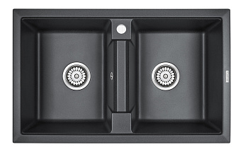 Кухонная мойка Paulmark TANDEM 80/2 PM238150-BL 80х50 цвет черный